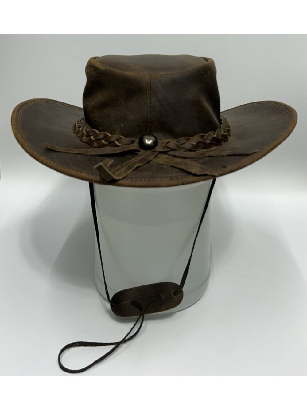 Lesa Collection Rodeo Leather Outback Hat Medium Men/ Women Shapeable Wide Brim